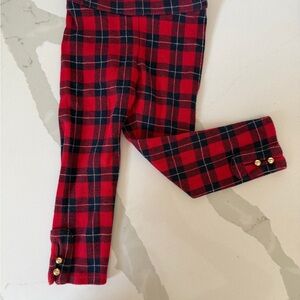 Janie and Jack Red and Black Plaid Leggings